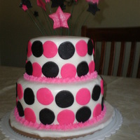 Pink/black Dots This is what I came up with for my daughters 7th b-day! I love the way it turned out! She loved it too!