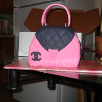 Channel Bag Cake My first handbag cake! It's a little lopsided and my fondant may have been rolled too thick but... what the heck it was delicious!