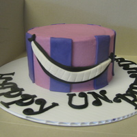 Alice In Wonderland Chesire Cat inspired cake! Vanilla Buttermilk cake with Vanilla Buttercream