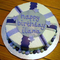Purple & Silver Birthday 13th birthday cake inspired by a cake I saw by rkmellis. Vanilla cake with cinnamon brown sugar buttercream filling. Covered in buttercream...