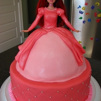 Little Mermaid Ariel Doll Cake With Quilted This is the first time doing a doll cake, finally bought the pan, and it is sitting on top of a 10inch round. All covered in fondant, quilt...