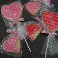 Valentine's Cookies Experimenting with cookies on a stick and different designs. Thanks for looking!