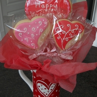 Valentine's Cookies And Bouquets So I've been dying to try bouquets, so finally I did! Made the bouquets for my daughter's pre-school teachers. Thanks for looking...