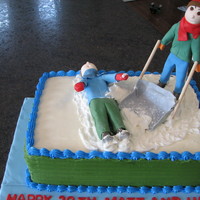 First Time 3D Figures Birthday Cake So my next door neighbour wanted a cake for her husband and friend and she wanted 3D figures for an incident that happened between them and...