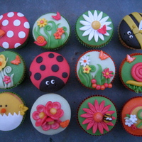 Little Spring Garden Cupcakes themed after a typically spring garden, with bee's, flowers and more!