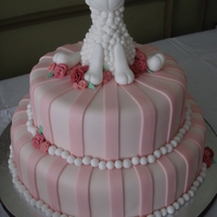 Faline's Baby Shower Two tiers (12" and 9") covered in and decorated with MMF. I got the idea for the lamb from a tutorial on youtube. This was my...