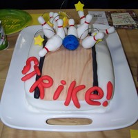 Bowling Birthday Cake This was a birthday cake I made for my son's bowling party. Everything is fondant. I really like the way this one turned out!