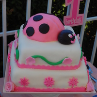 Little Miss Ladybug's 1St Birthday! This was for my daughter's 1st birthday! We had a pink ladybug/tea party theme. It is decorated in all fondant. The lady bug was made...