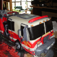 Fire Truck a fire truck cake I made for my nephews 1st Birthday!
