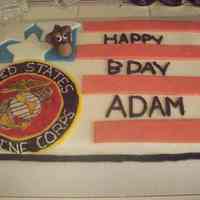 Birthday Cake This is a Bday cake I made for my brother who was in the Marines. All edible. I hand painted the logo.