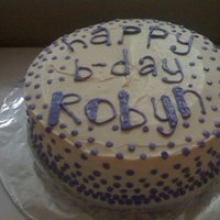 Purple Dot Cake Simple butter-cream 2 layer cake.