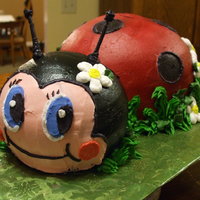Ladybug This was made for a 5&6 year old girl's softball team. The father had seen a picture of a ladybug cake and wanted one made for the...