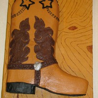 Cowboy Boot This was for a competition. I entered it in the all buttercream category (which includes the board). I hand painted the wood-grain board (...