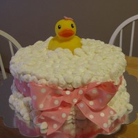 Bubbly Pink Duckie! Inspired by another shower cake on CC, the request was for a pink duckie themed shower cake. LOVED this one, and rather easy to do. The end...