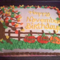 November Birthdays This is a confetti cake frosted and decorated in buttercream frosting. I made this for work for the November Birthday's. TFL