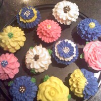 Flower Cupcakes Chocolate cupcakes with buttercream icing, Thanks to all the CC ideas i got to make these. I have a someone wanting some for a wedding and...