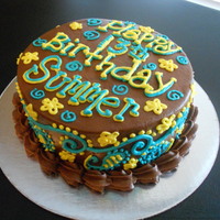 Paisley Birthday This is my first attempt at a paisley design. I'm pleased, but can't wait to try it again! Chocolate cake iced with chocolate bc...