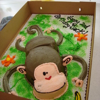 Monkey Business The client wanted the cake to look like the monkey off the invitation. The body is made out of cake. While the warms and tail are made out...