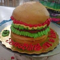 Burger Cake Used two 5-inch rounds and everything else is frosting!