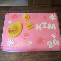 Duckies And Daisies Birthday cake made for my sister's birthday and get together with her Donor Family from her liver transplant. Sister loves rubber...