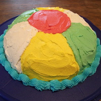 Beach Ball Cake Just playing aroung with a cake from the freezer and some extra BC I had for an unexpected dessert with step-son.