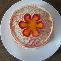 Flower Cake Just playing around with some leftovers. Had extra batter when making another cake the day before so had put it in a 6" pan and had...