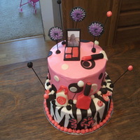 Pink Poc-A-Dot And Zebra-Stripe Cake So happy with the way that this cake turned out. Made me feel like maybe I am catching on to a few things here. DD's birthday cake....