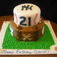 Baseball Bday/championship Cake This boys parents wanted to celebrate his Bday AND his championship game with his friends/team mates/ Chocolate cake with fondant and...