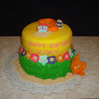 Luau Birthday Cake Luau Birthday Cake for a little girl's 2nd Bday. All fondant decor...buttercream grass skirt. I got some inspiration from CC. Thanks...
