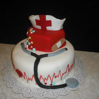 Nurse Cake My moms Bday cake..shes a nurse. This cake was a pain and gave me a lot of trouble. Not happy at all with the way it turned out but Im...