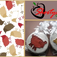 Sheep Cookies Baby shower custom cookies. Handdrawn sheep to match invitation. Sugar shortybread cookie, RI detailing.