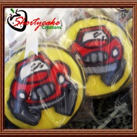 Red Car Hand drawn RI detailing on Sugar Shortbread cookie
