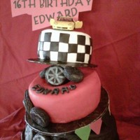 Car Bday Cake topsy turvy cake