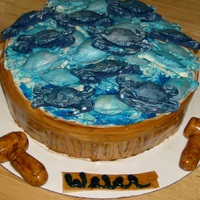 Crab Cake My friend loves Jersey Blue claw crabs...So I made him a bushel. This is my first attempt at a "real" cake. I learned a lot, next...