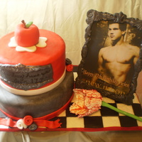 Twilight This was for my niece's 17th birthday. It is twilight theme. Red velvet cake with fondant. The frame is gumpaste with an edible image...