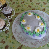 Easter Egg Cake #3 Buttercream icing and royal icing flowers