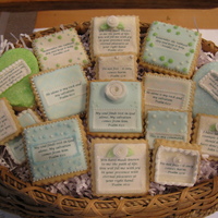 Bible Verse Cookies I made these for my sister to take to her last Bible study group. Each cookie has a Bible verse that has special meaning to the group.