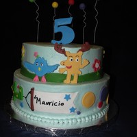 Moose A Moose And Zee.. Buttercream cake with fondant decorations, I love Moose a Moose and Zee, I tried using the theme form their spring song !! TFL