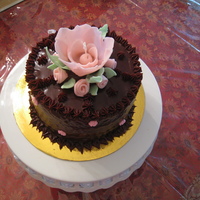 Chocolate Cake With Fantacy Flower 