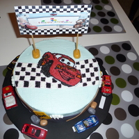 Car's Theme Cake This is my first vegan chocolate cake.