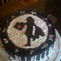 Music/shopping Cake This is an anniversary cake for a couple who have a child with some major allergies...hence the vegan cake. The husband likes music and the...