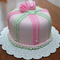 Fondant Birthday Cake I made this little cake for my Mom's birthday. It is my first fondant cake. I tried to make a fondant bow but it fell apart so I ended...