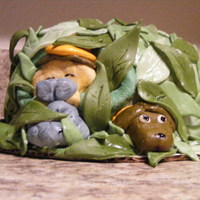 Chris & Hershey Mousse This is a duck blind cake i made for my brothers birthday. Figures and leaves are MMF.