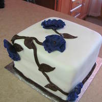 Happy Mother's Day! This is a 8" square white cake with fresh rasp. and rasp. cream cheese filling with a lemon buttercream covered in marsh. fondant. I...