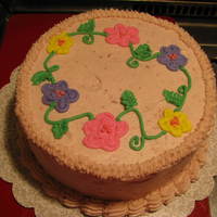 Crazy Flower Cake flowers with strawberry buttercream