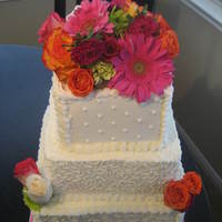 Surprise Birthday Cake I thought this looked more like a wedding cake but they wanted it to look like this. Entire cake is Carrot Cake with Cream Cheese Filling...