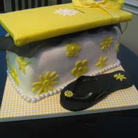 Rhonda's Yellowbox Shoe Box Cake Cake made for an amazing friend of mine. :) Triple Chocolate Cake with Chocolate Chip Cream Cheese Filling. She loves shoes and purses. One...