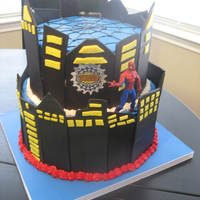 Spiderman Cake Spiderman Cake for a friend's son. Bottom tier is Confetti Cake with Confetti Buttercream Filling. Top tier is Chocolate Chip Cake...
