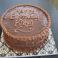 Happy Birthday Chocolate Cake Triple Chocolate Cake, Chocolate Mousse Filling, Chocolate Buttercream and Chocolate Ganache.