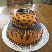 40Th Birthday Cake Made this one for my sister-in-law...was a hit at her party. Covered in MMF...would be great for a guy or a gal who loves Harleys!
